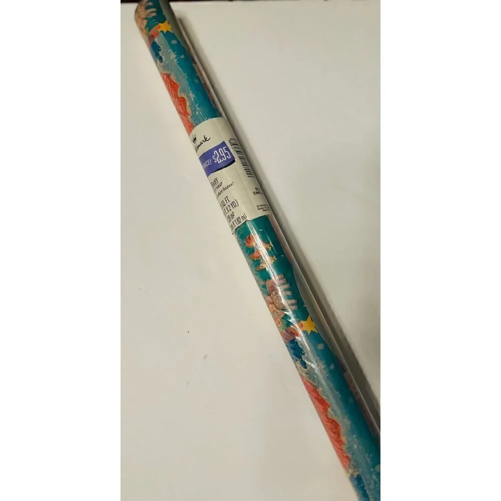 Hallmark Vintage Gift Wrap “A Baby is a‎ Blessing” Noah’s Ark New Sealed